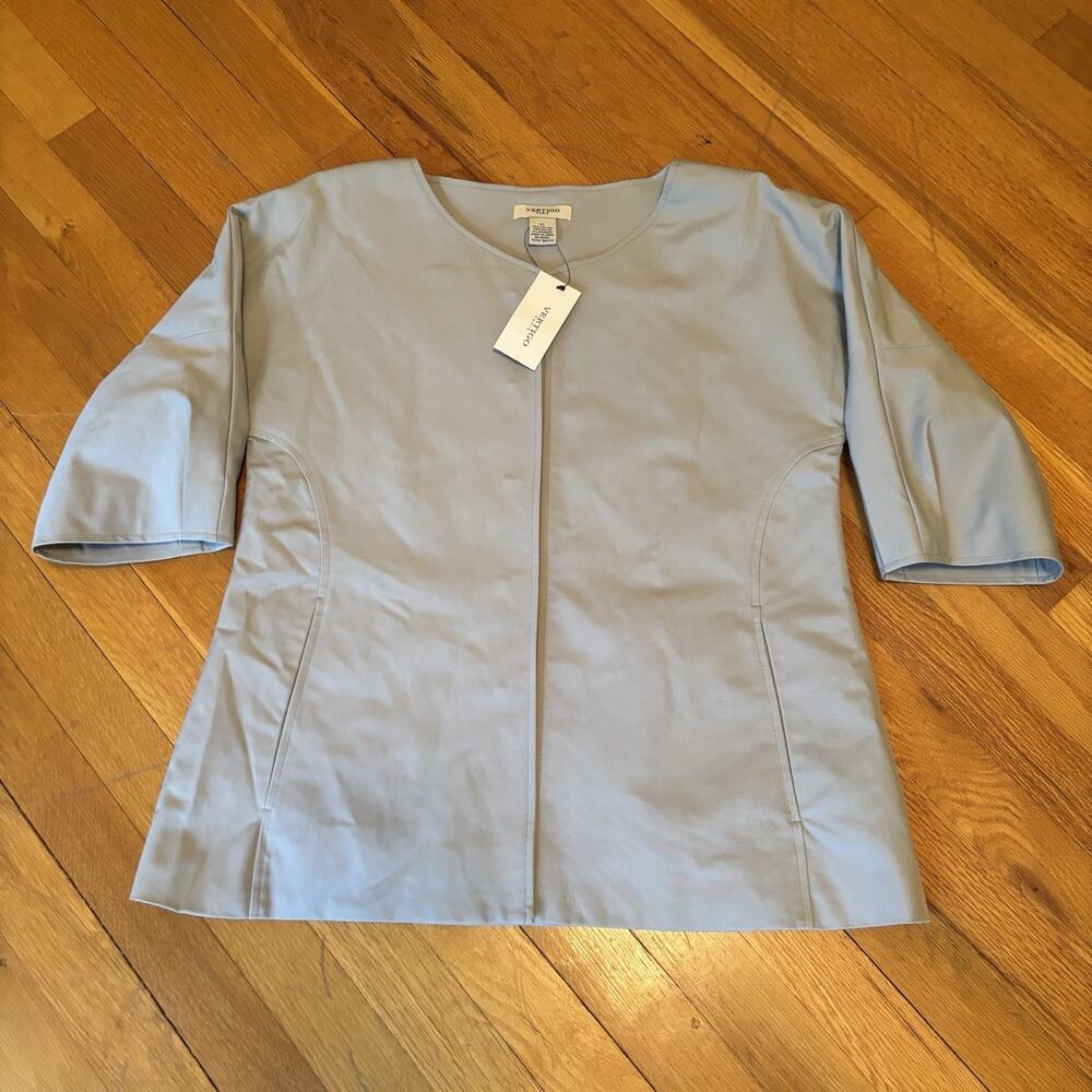 NWT VERTIGO PARIS Women’s Crop Trench Coat Style Jacket Top Spruce XS New